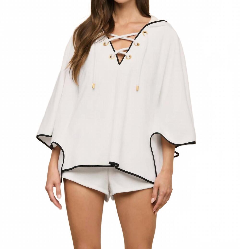 NEW L'AGENCE fine line demeter top in white